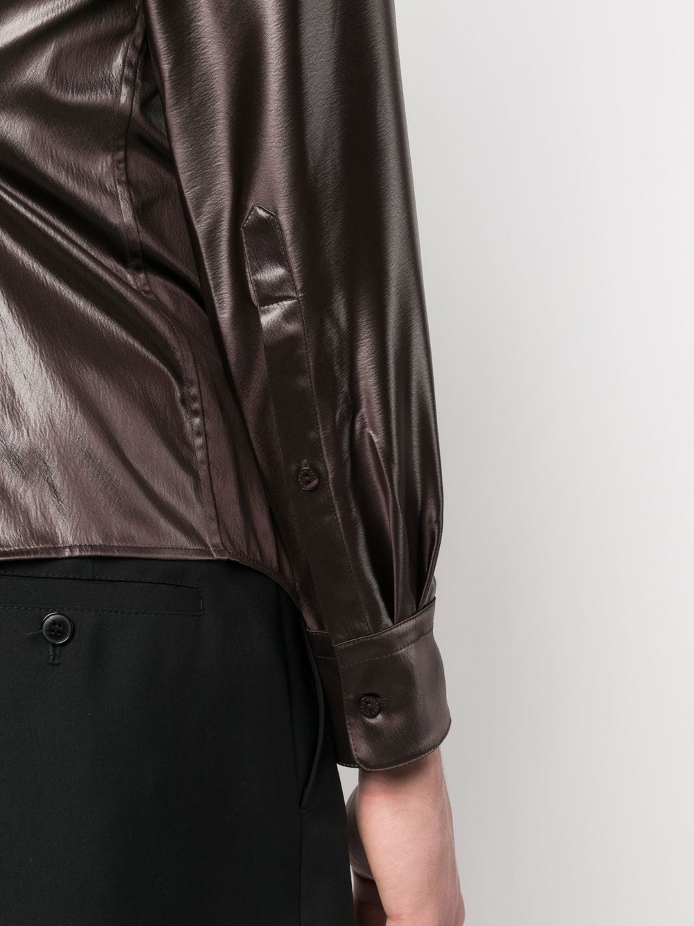 metallic long-sleeve shirt - 5