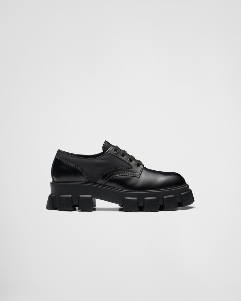 Monolith brushed rois leather and nylon lace-up shoes 2