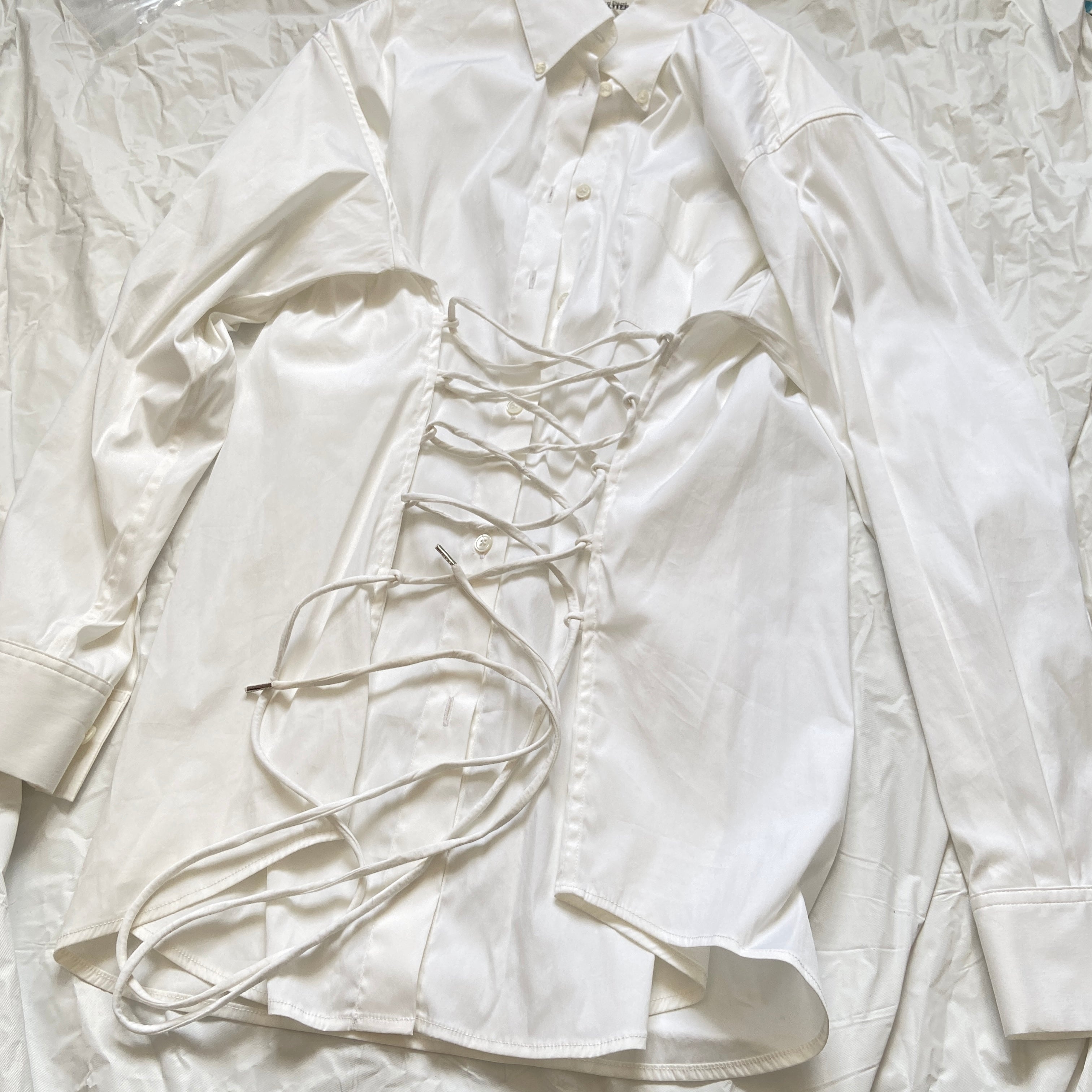 Jean Paul Gaultier ss15 oversized corset lace up shirt 42 - 6