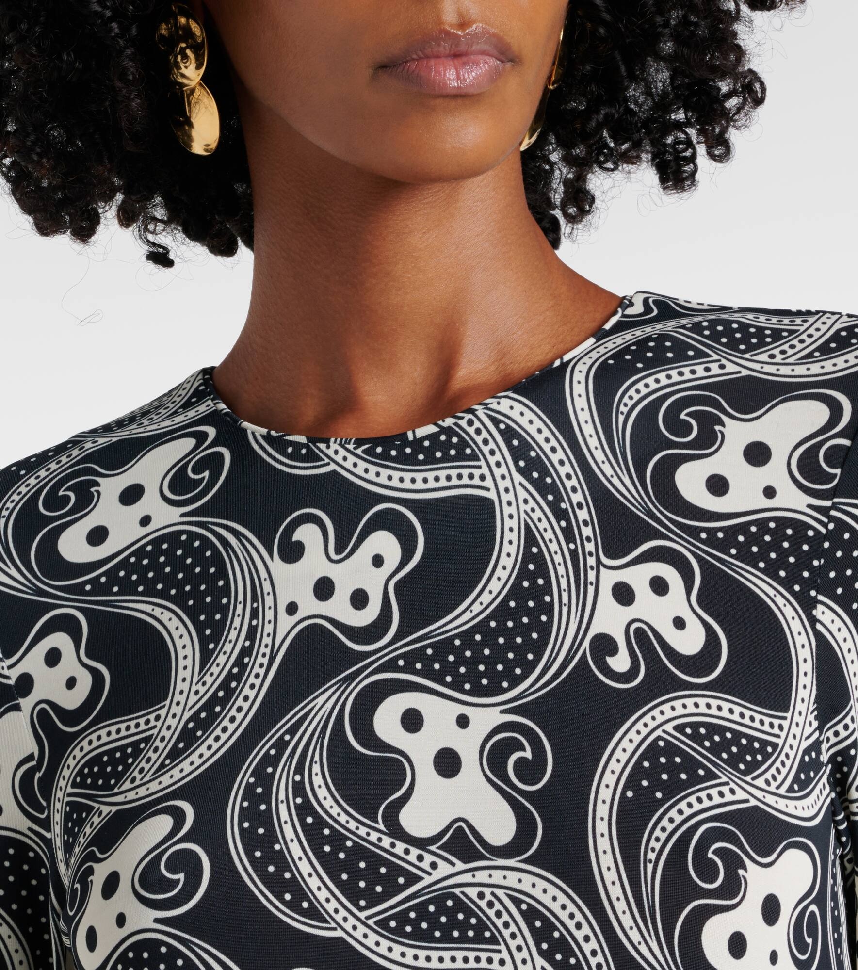 Swing printed jersey midi dress - 4