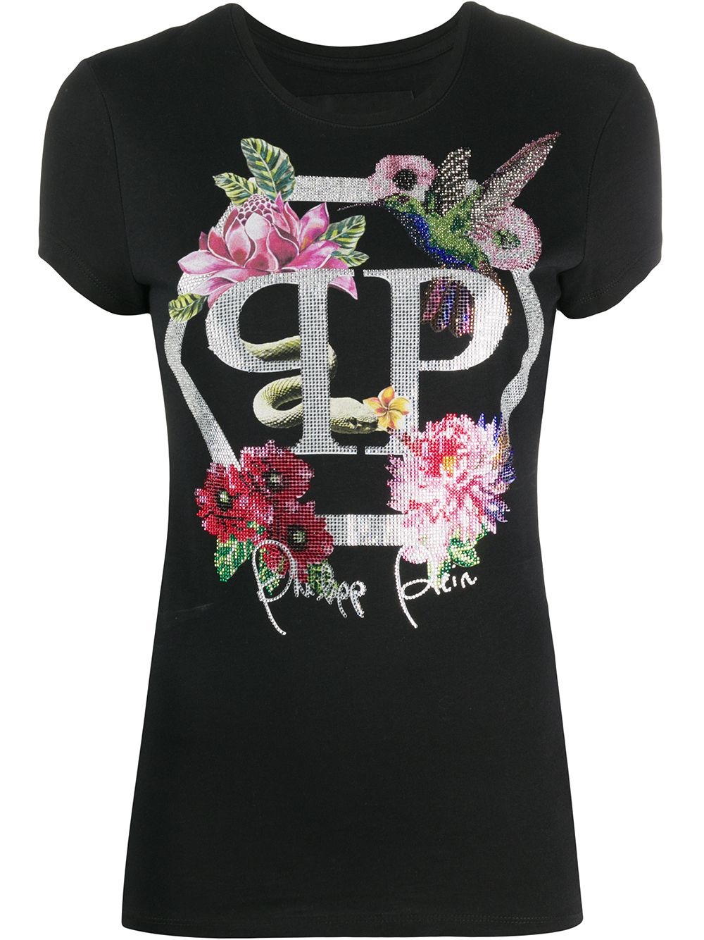 embellished logo T-shirt - 1