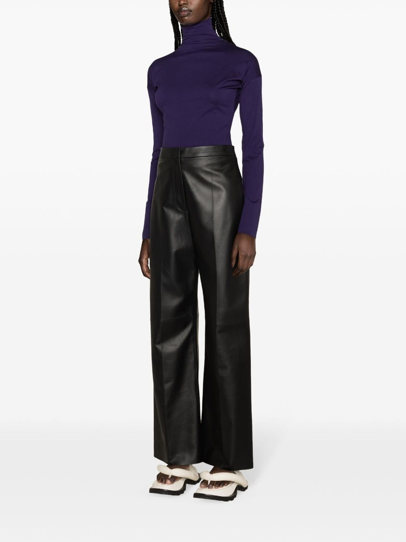 wide-leg leather trousers 3