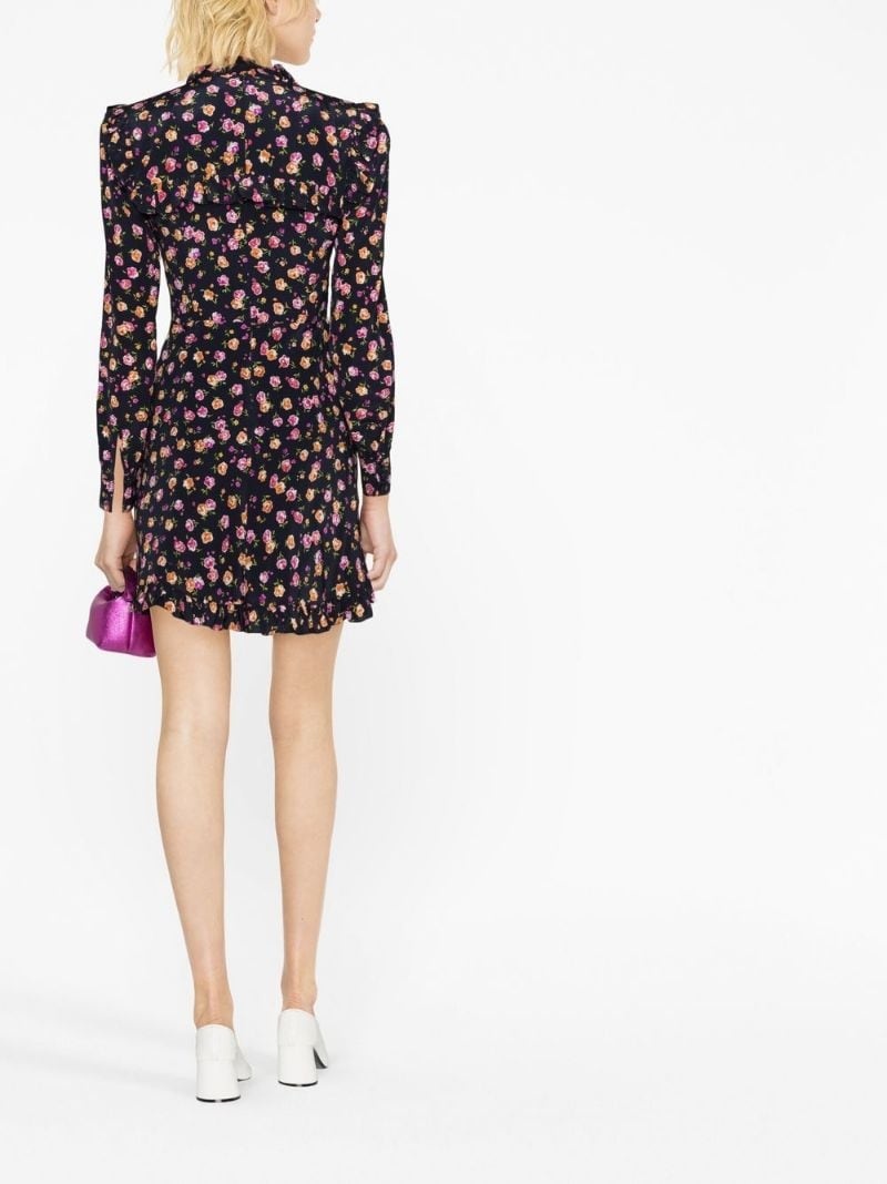 floral-print silk mini dress - 4