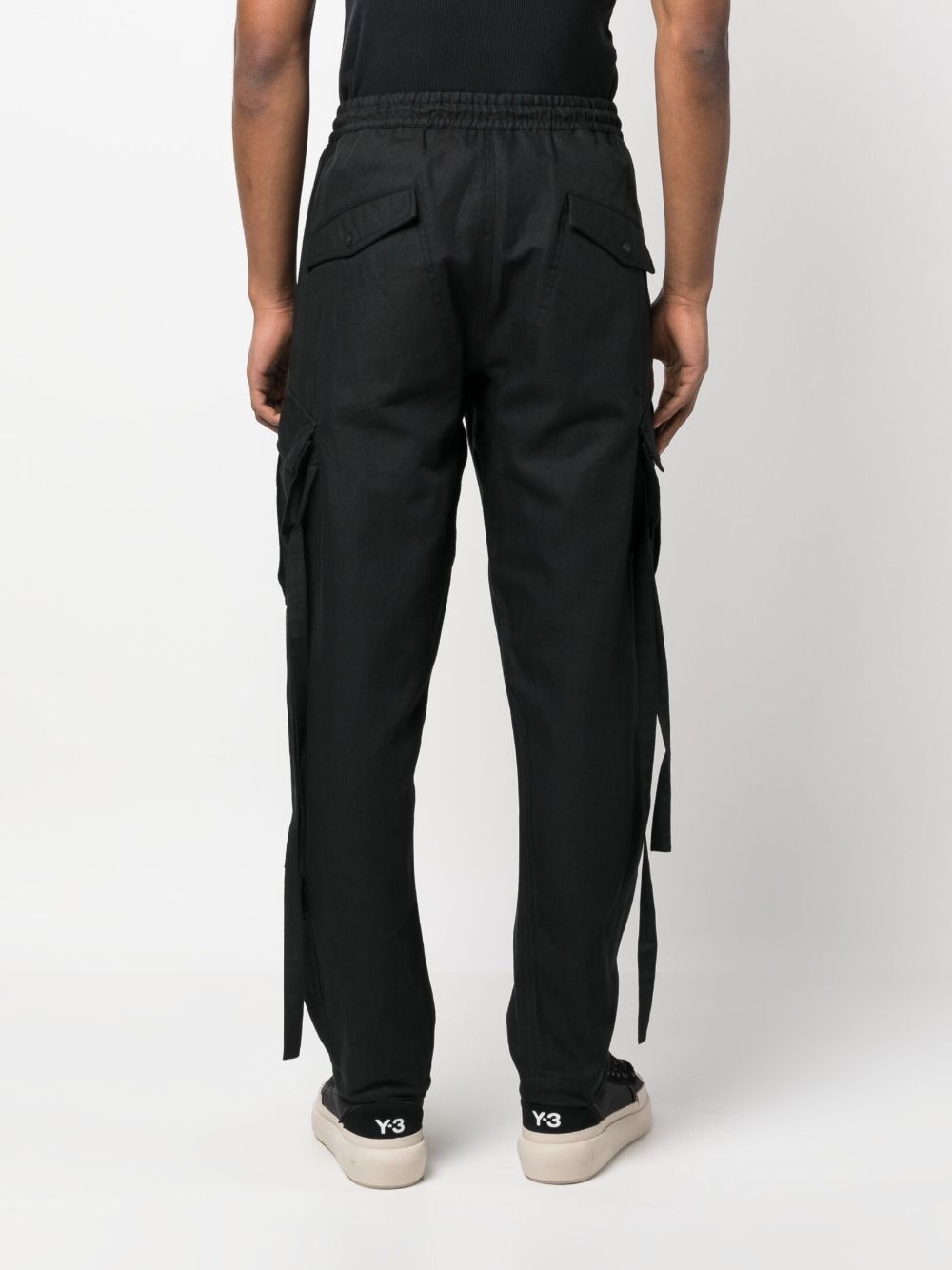 tapered drawstring cargo trousers - 4