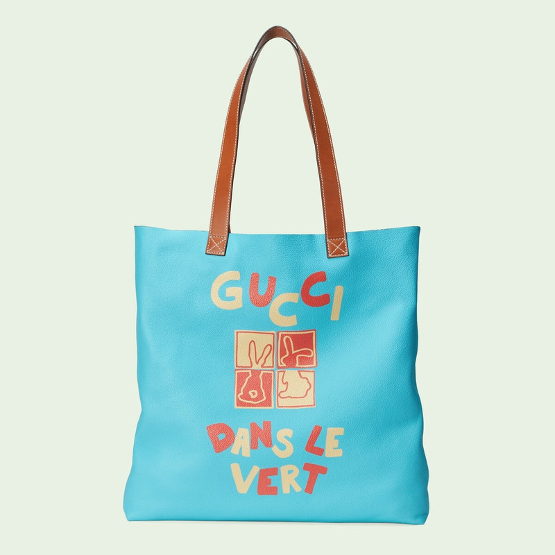 'Gucci Dans Le Vert' print large tote bag 1