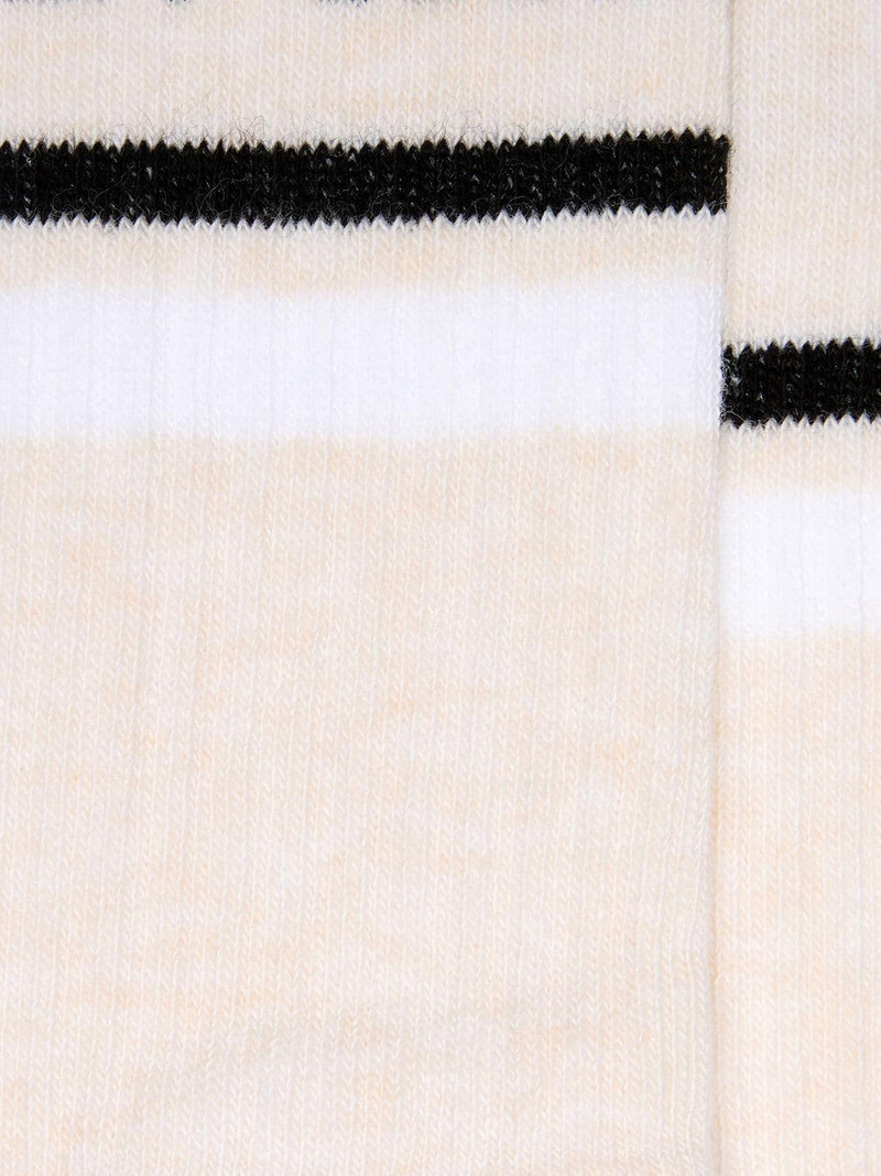 Golden Goose Blush-colored socks with distressed details and black and white stripes outlook