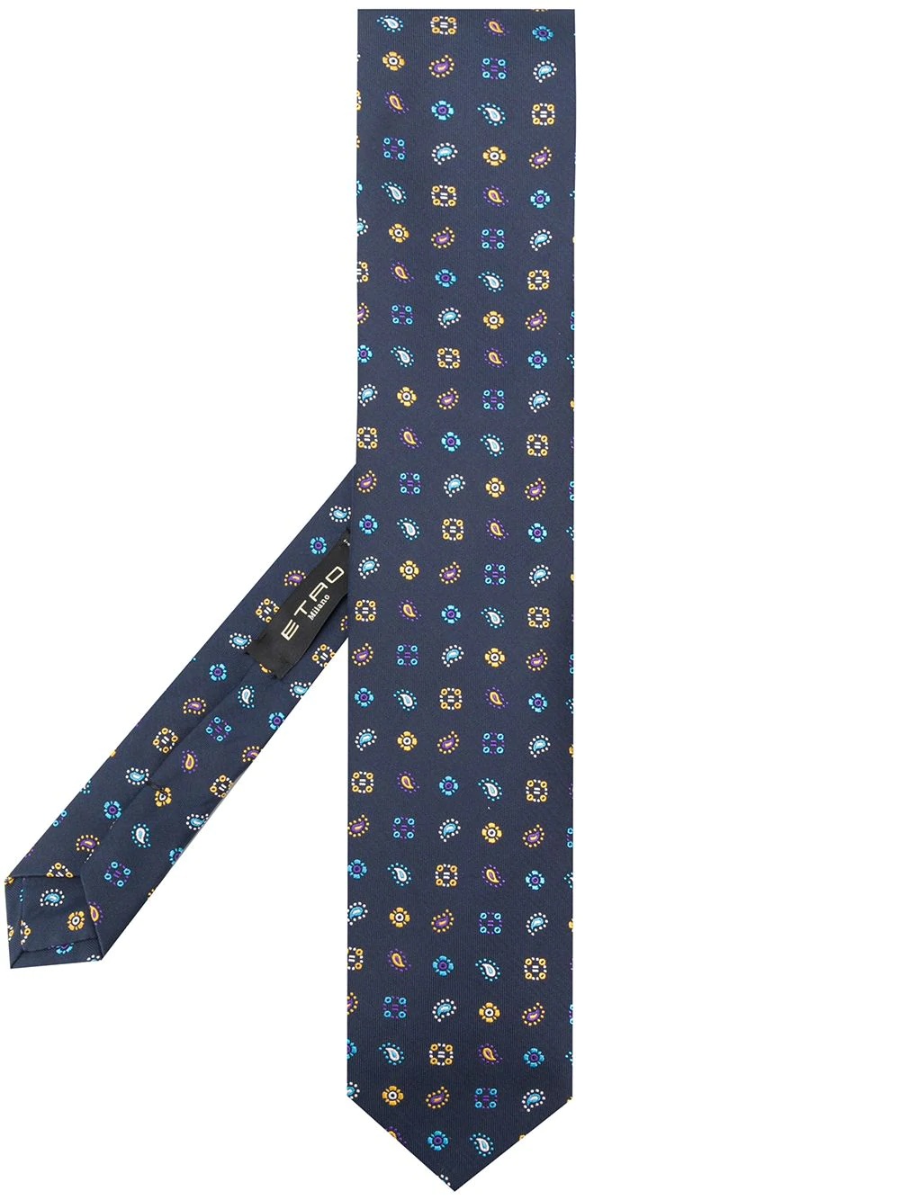 geometric jacquard silk tie - 1