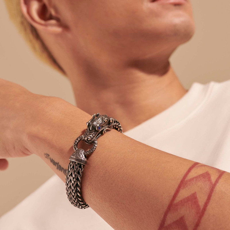 Naga Bracelet, Dark Silver, 15MM 6