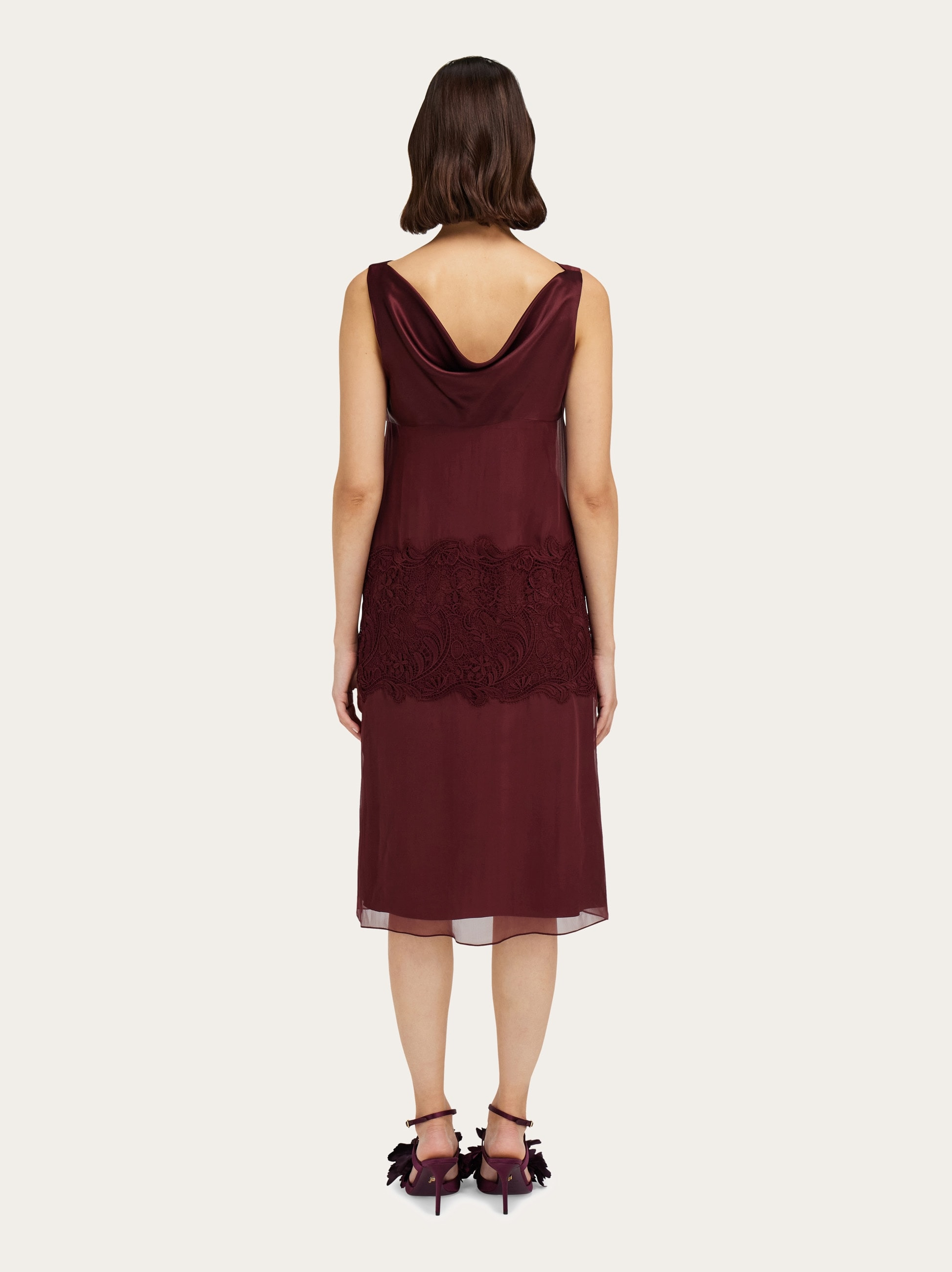 Silk dress with drape detail - 4