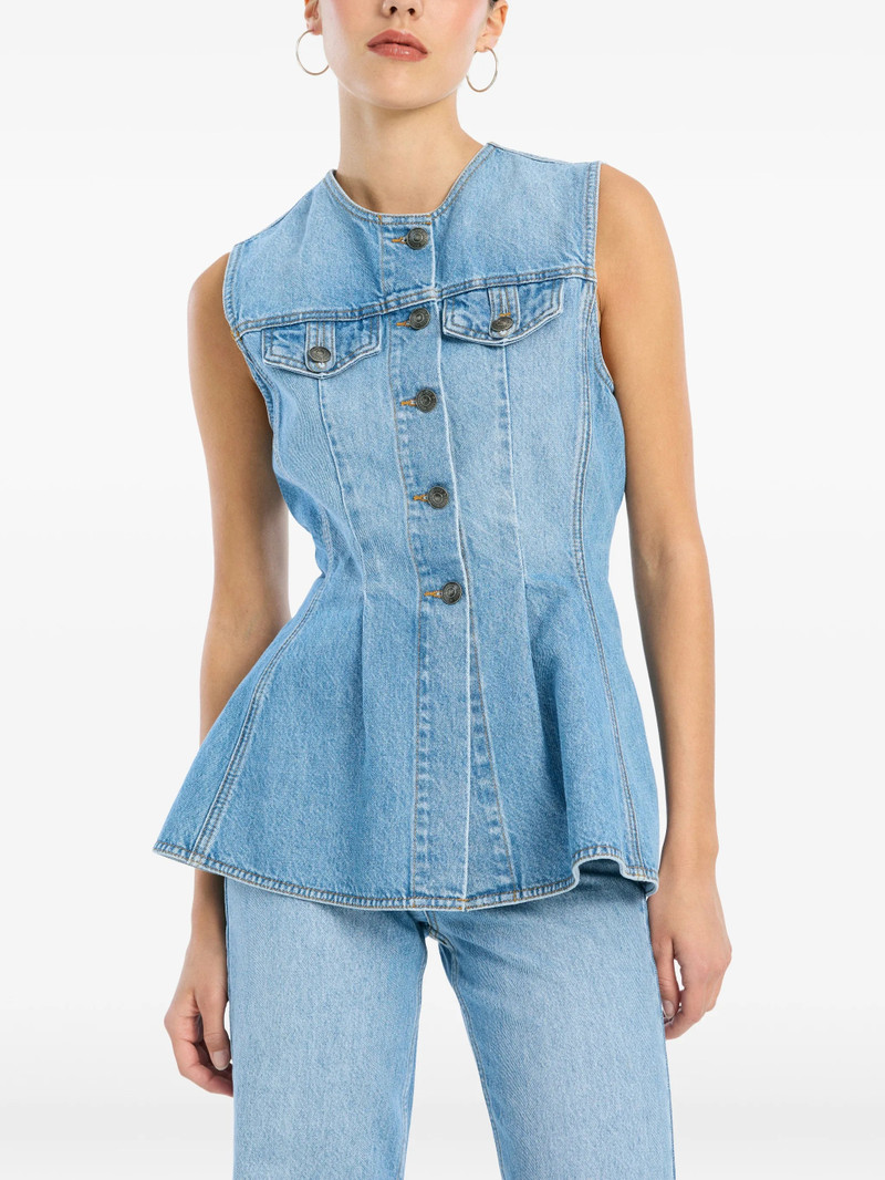 ROTATE Rotate Flared Denim Top outlook