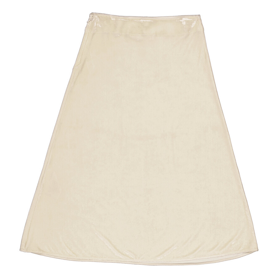Jil Sander Ladies Cosmic Latte Low Waist Velvet A-line Midi Skirt, Brand Size 34 (US Size 4) - 6