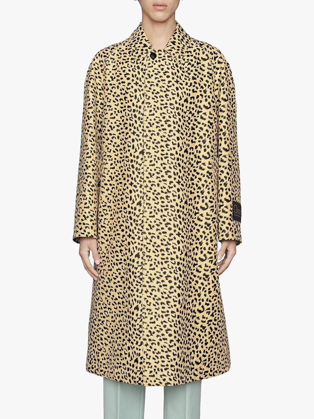 leopard pattern jacquard caot - 3