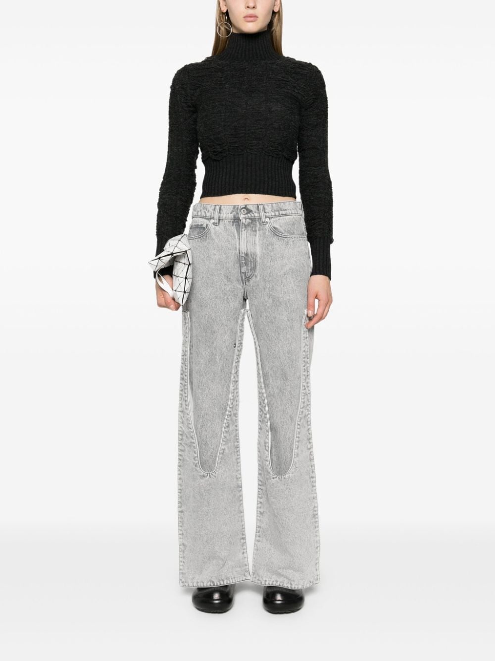 high-neck distressed jumper - 2