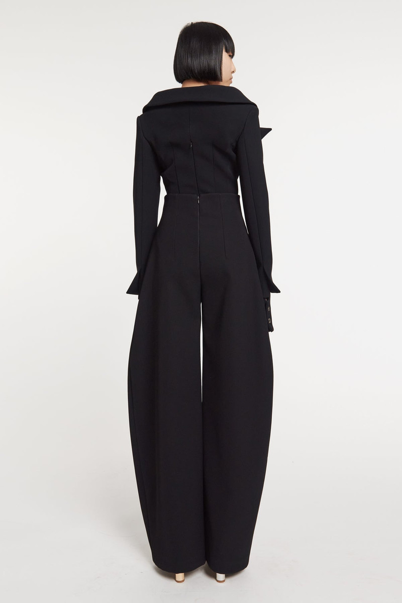 ROUNDED TAILORED TROUSERS BLACK 2