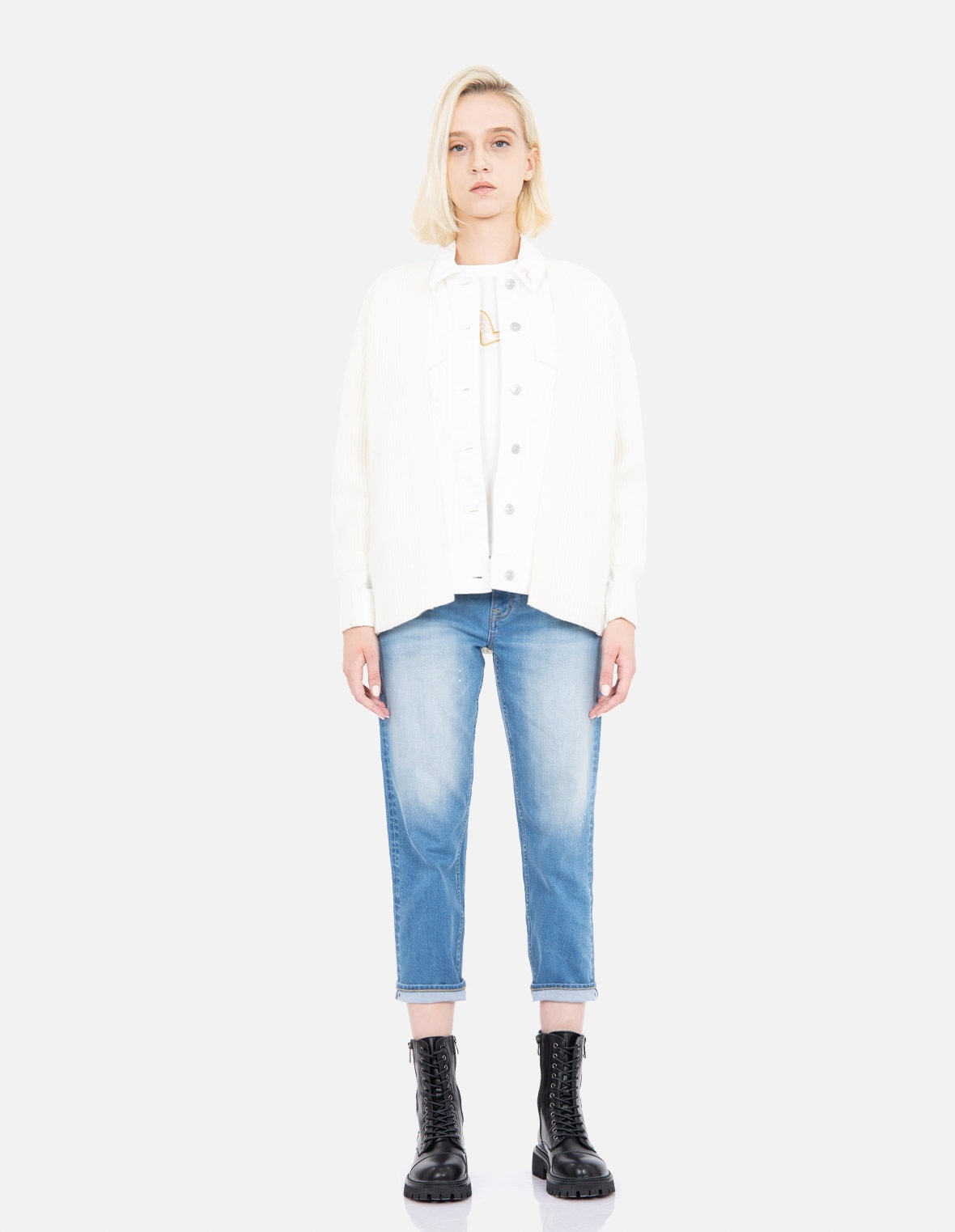 FABRIC BLOCKING DENIM SHIRT JACKET - 5