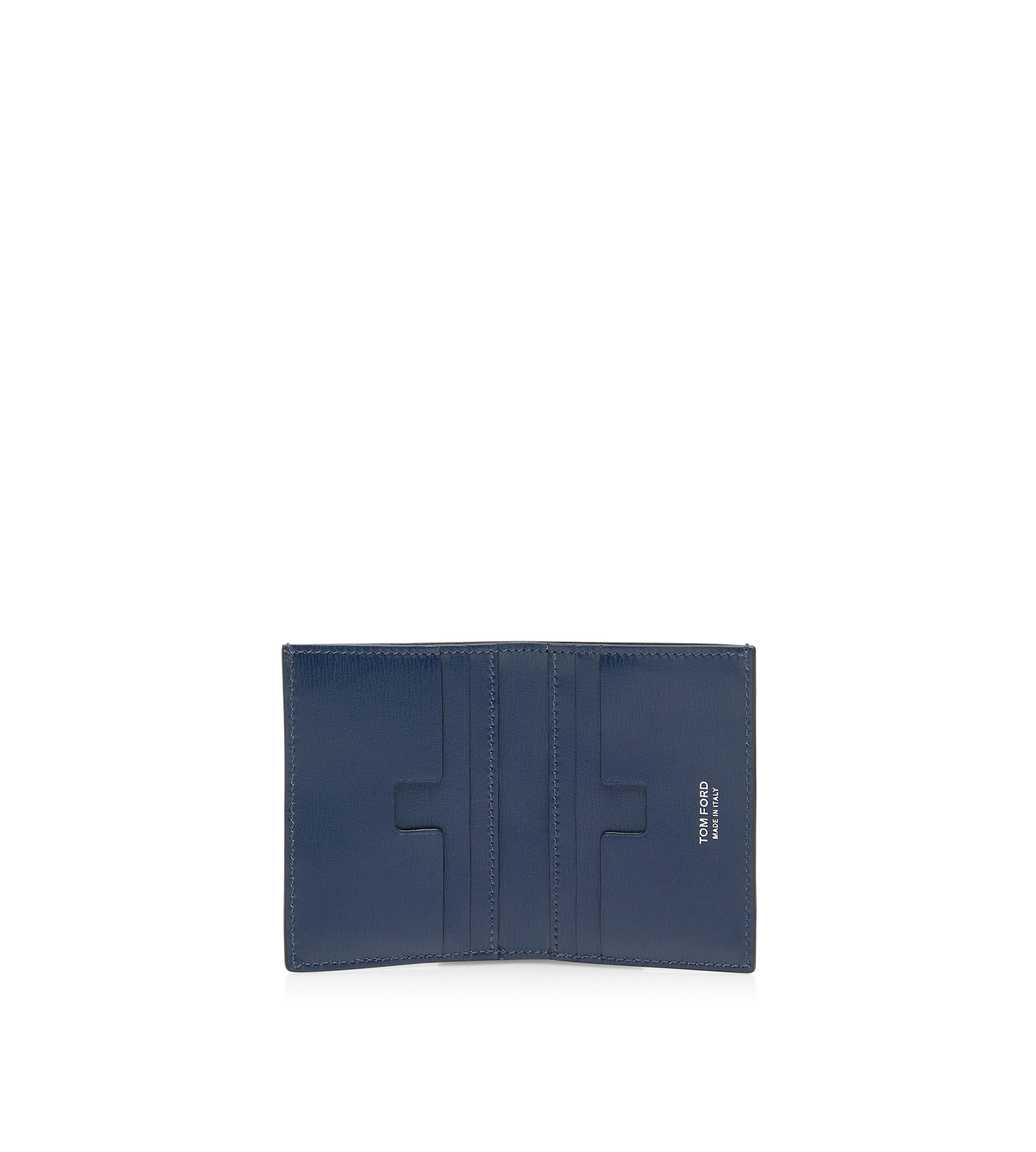 GRAIN LEATHER FOLDING CARDHOLDER - 2