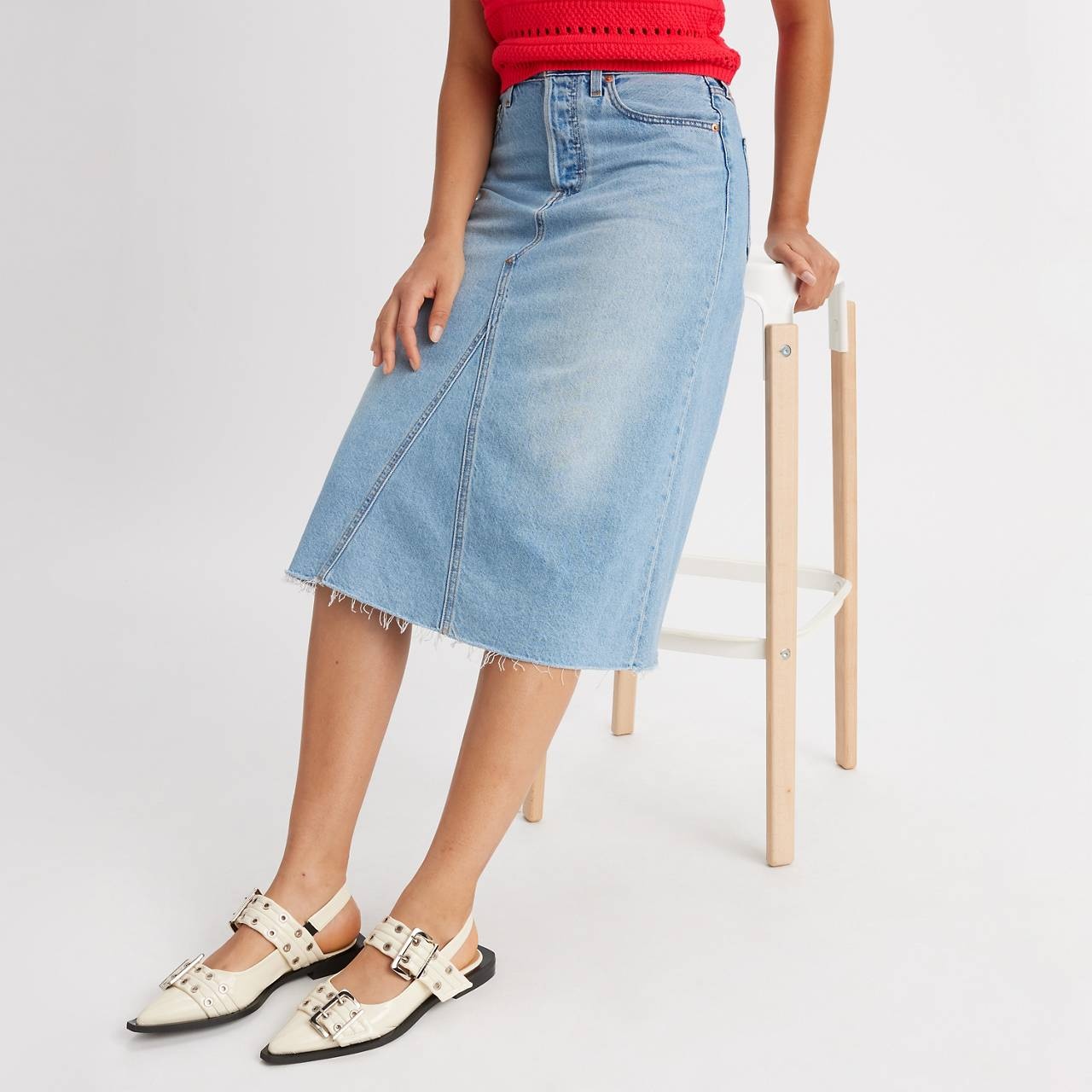 HIGH RISE A-LINE SKIRT - 4