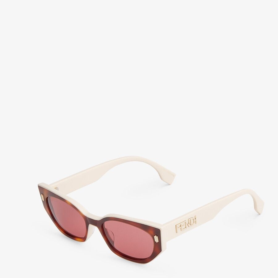 Havana and creamy white acetate sunglasses - 2