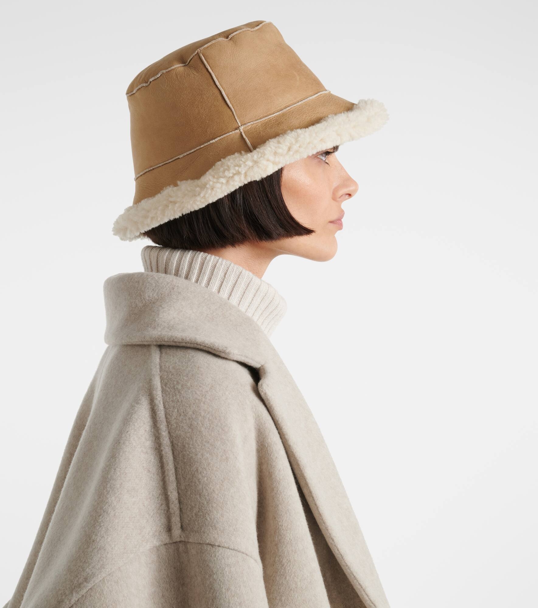 Reversible shearling bucket hat - 2