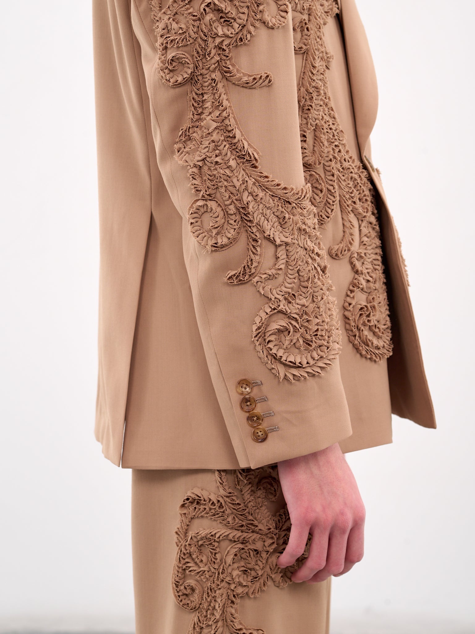 Appliqué Double-Breasted Blazer - 5