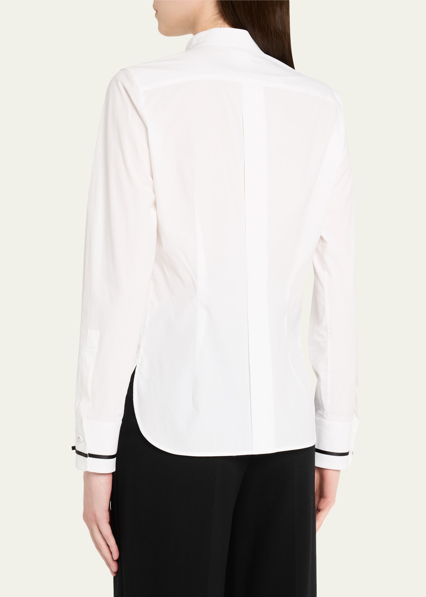 Otranto Mandarin Collar Cotton Blouse - 3
