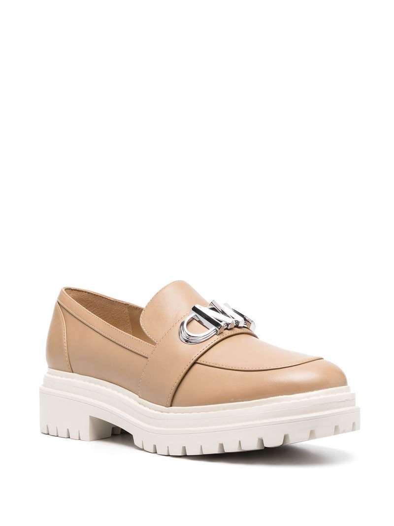 MICHAEL KORS Parker logo-plaque leather loafers outlook