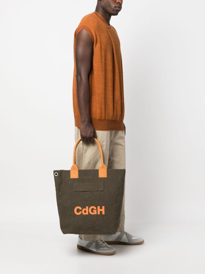 Comme des Garçons Homme logo-print canvas tote bag outlook