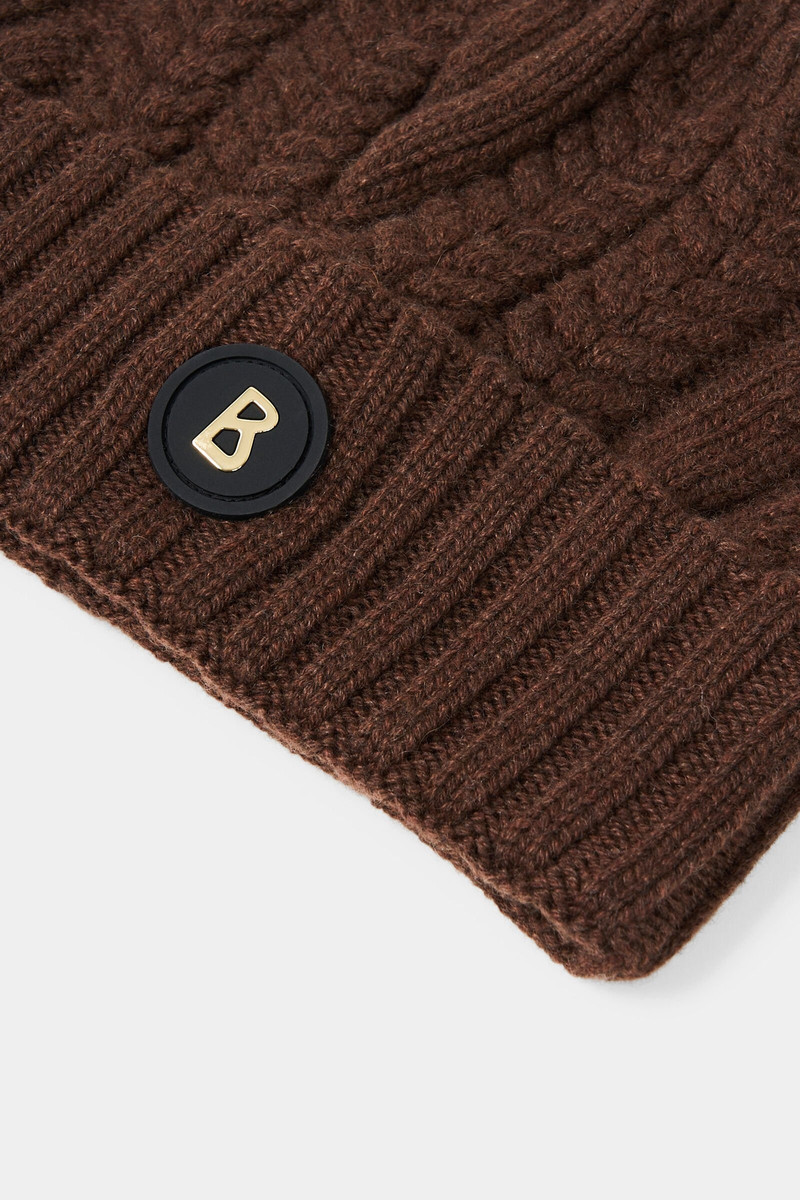 Jamila Knitted cashmere hat in Brown 3
