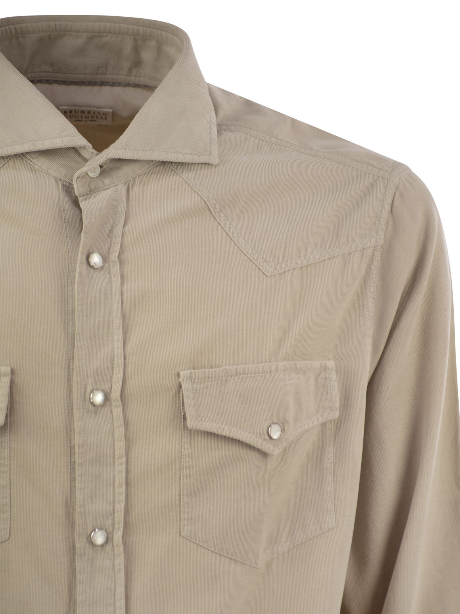 Brunello Cucinelli Men Easy Fit Corduroy Shirt - 4