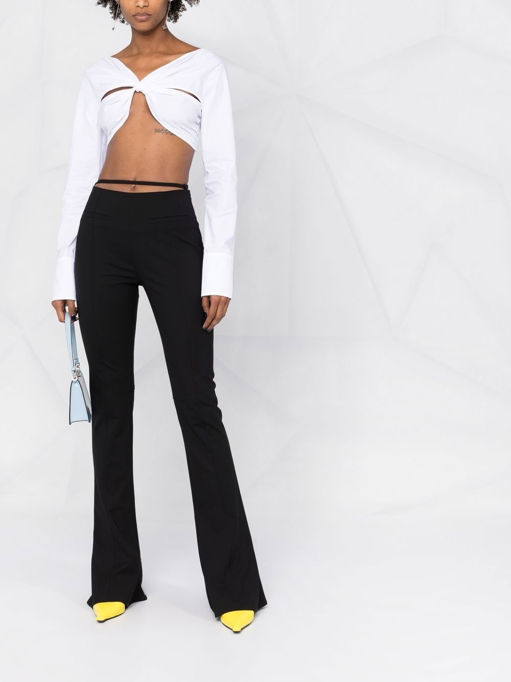 cropped cut-out top - 2