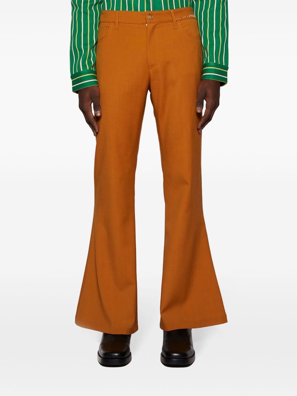 mid-rise flared trousers - 3