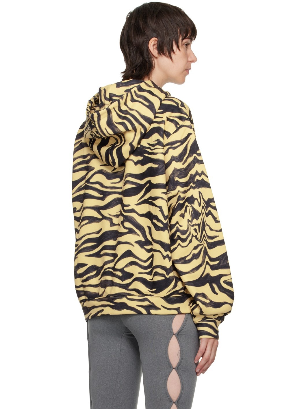 Yellow Printed Hoodie - 3