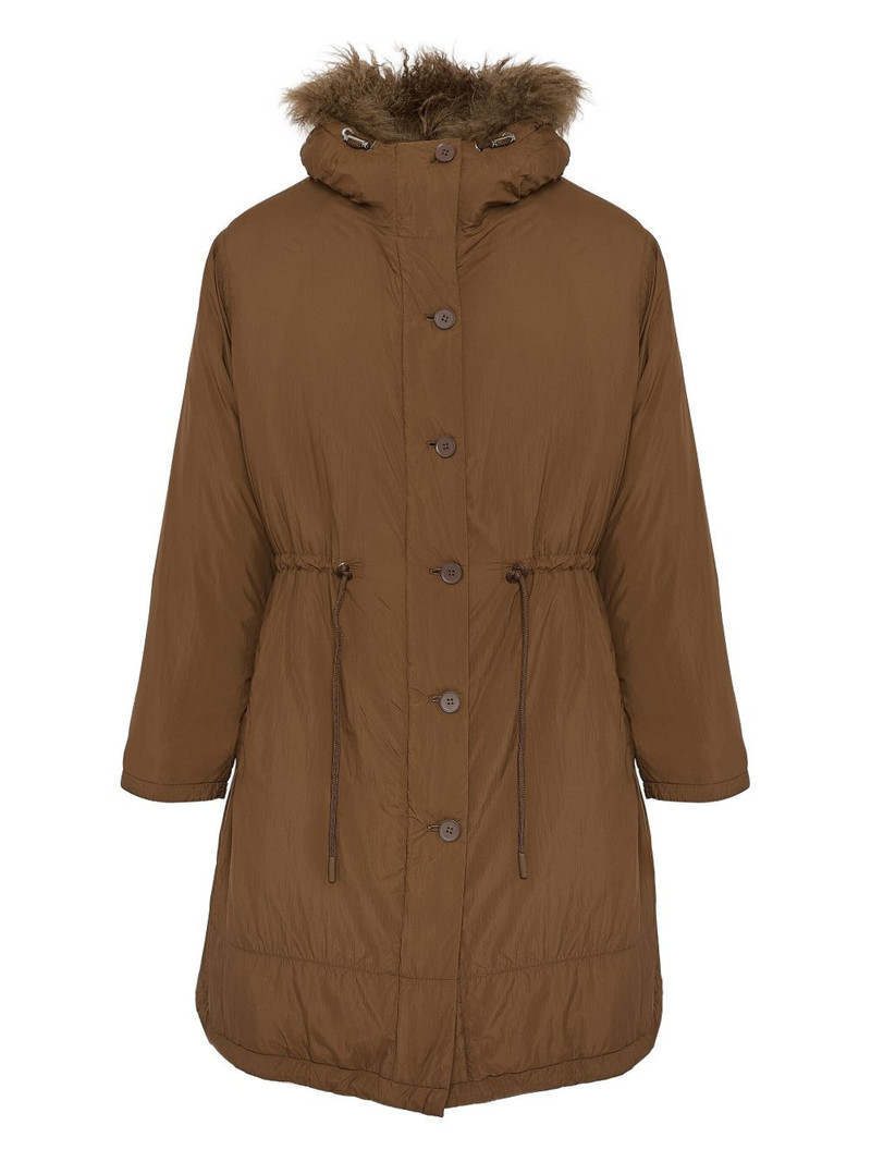 lambshearling-trimmed parka coat 1