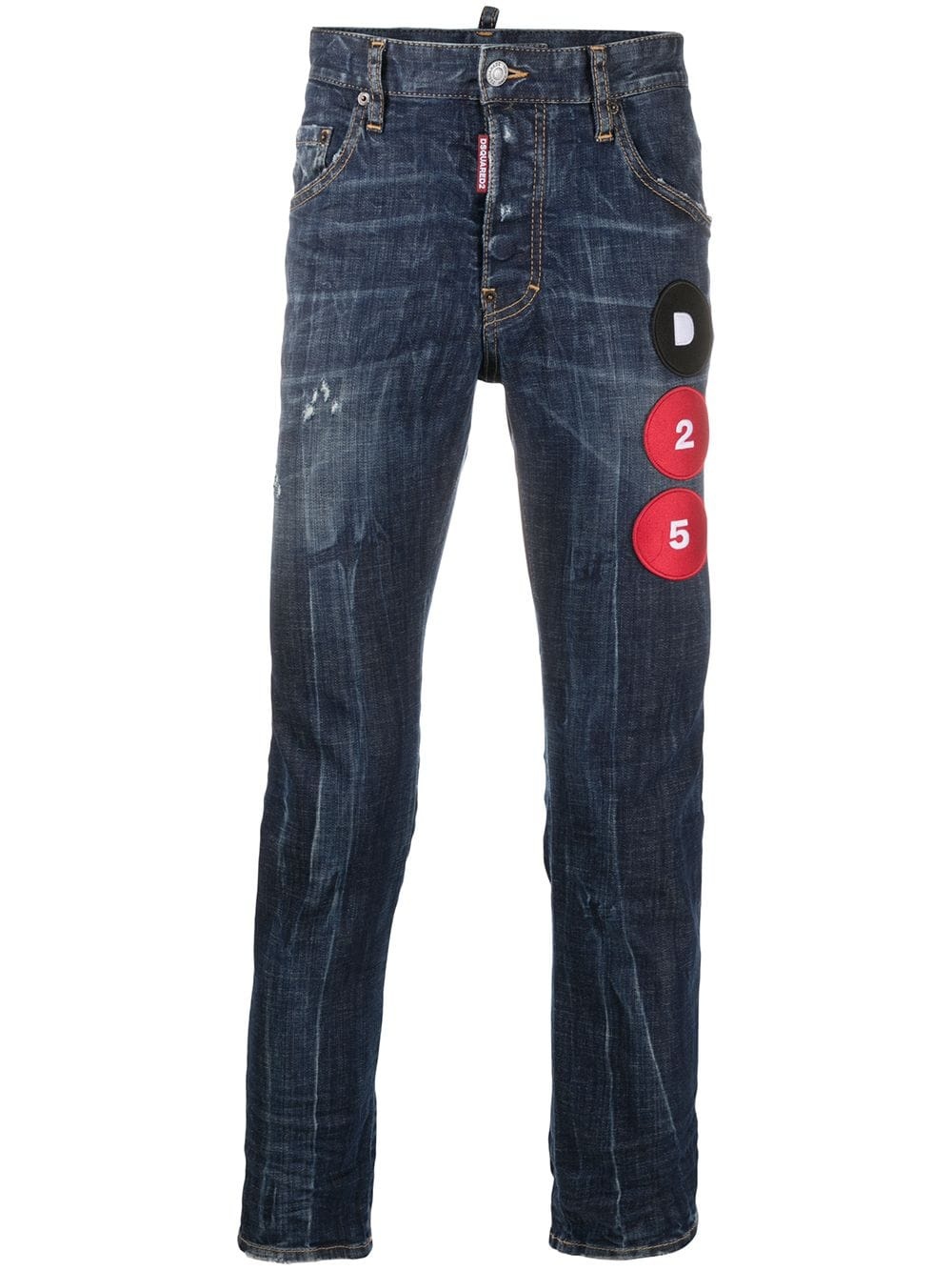 logo-patch mid-rise jeans - 1