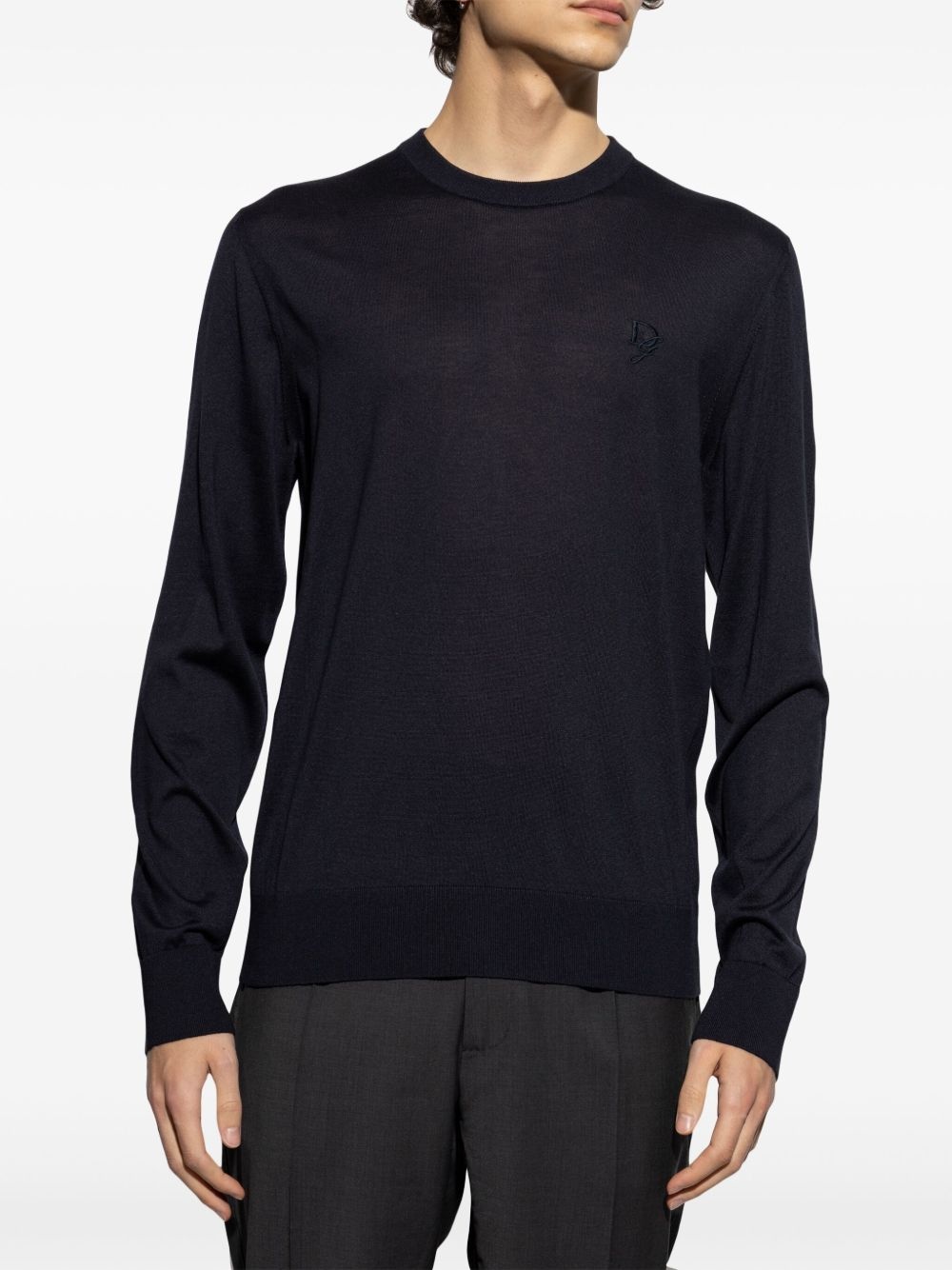 logo-embroidered sweater - 3