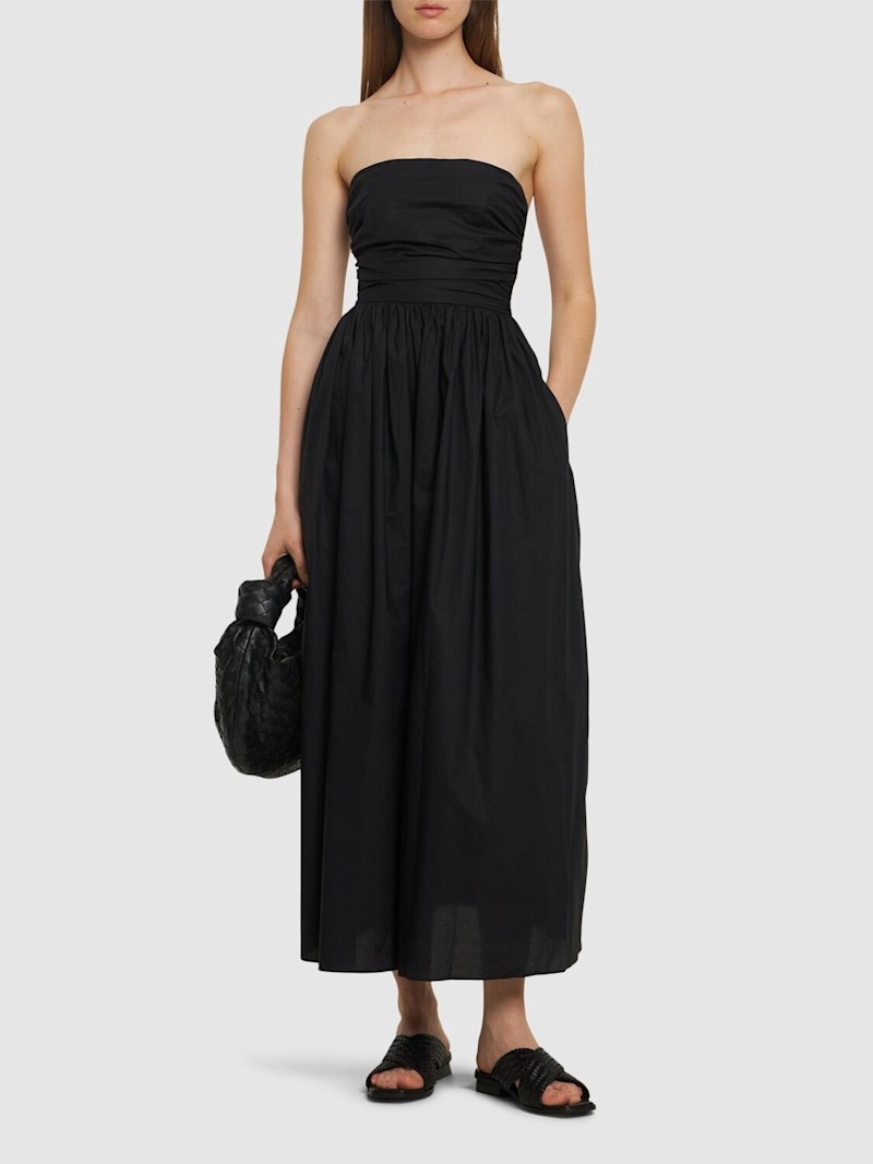 MATTEAU Strapless cotton maxi dress outlook