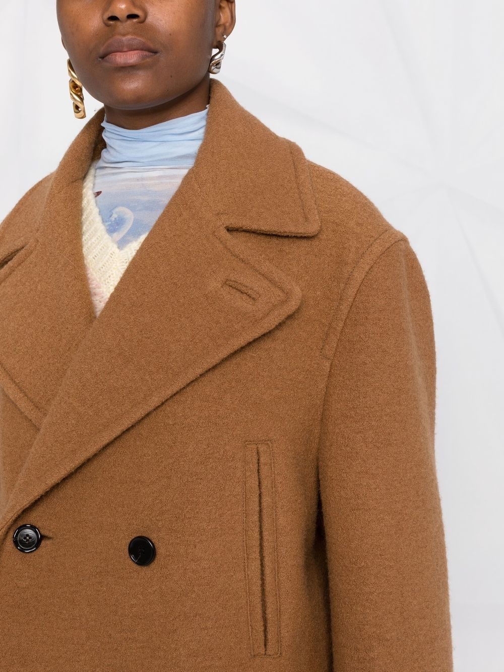 double-breasted short coat - 5