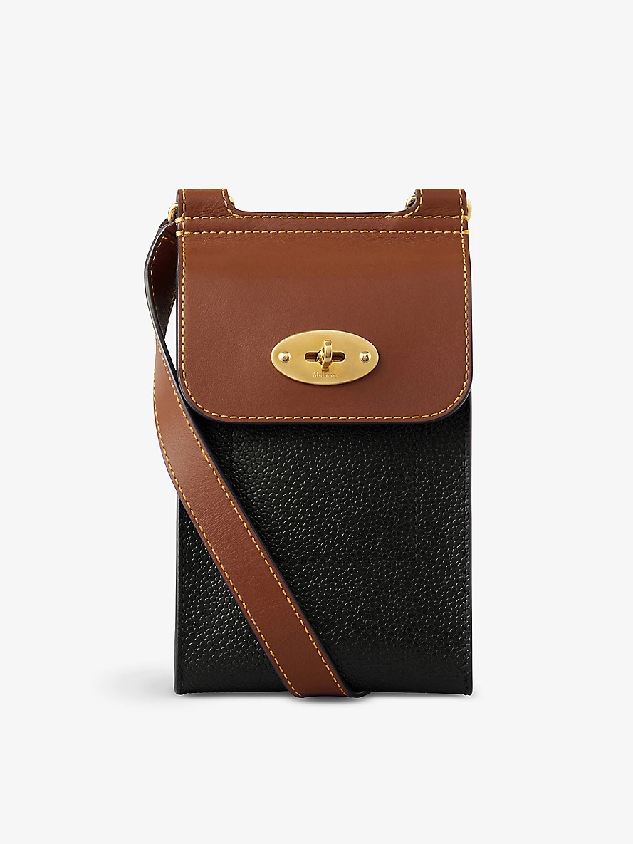 Antony mini postman's-lock grained-leather cross-body bag - 1