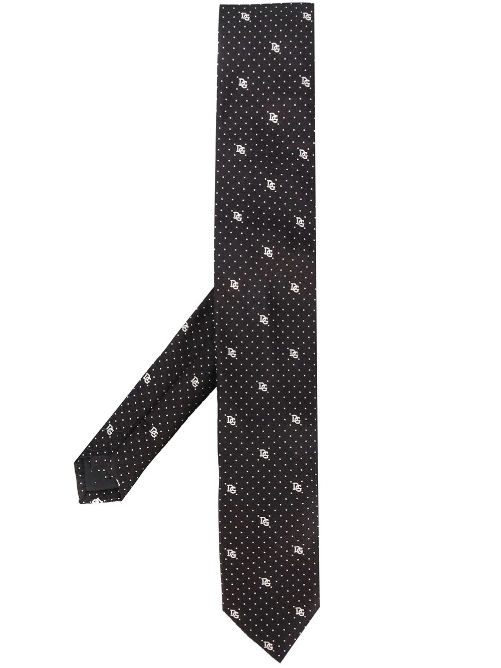 logo print pointed tie - 1