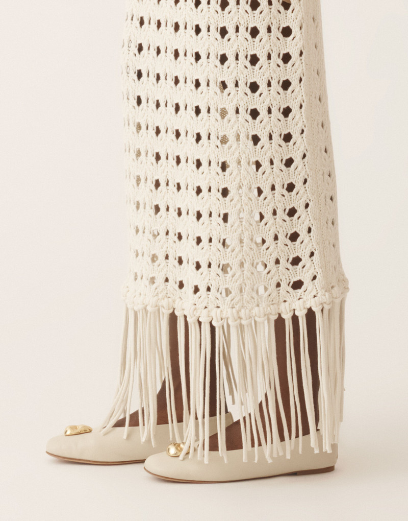 Platinum skirt with fringes 5