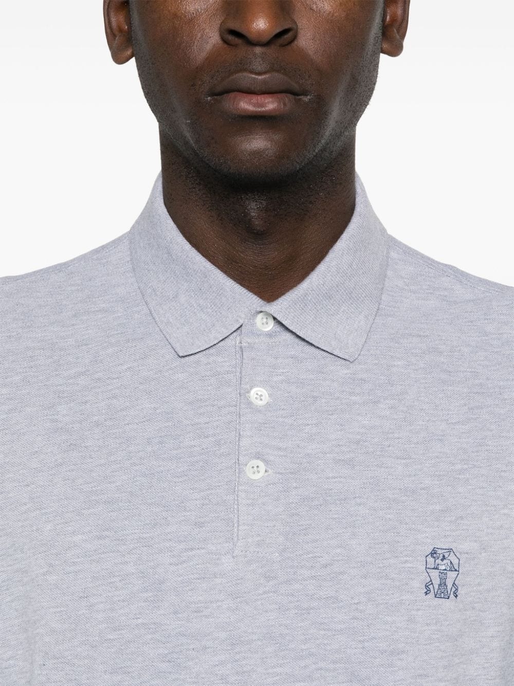 logo-print cotton polo shirt - 5