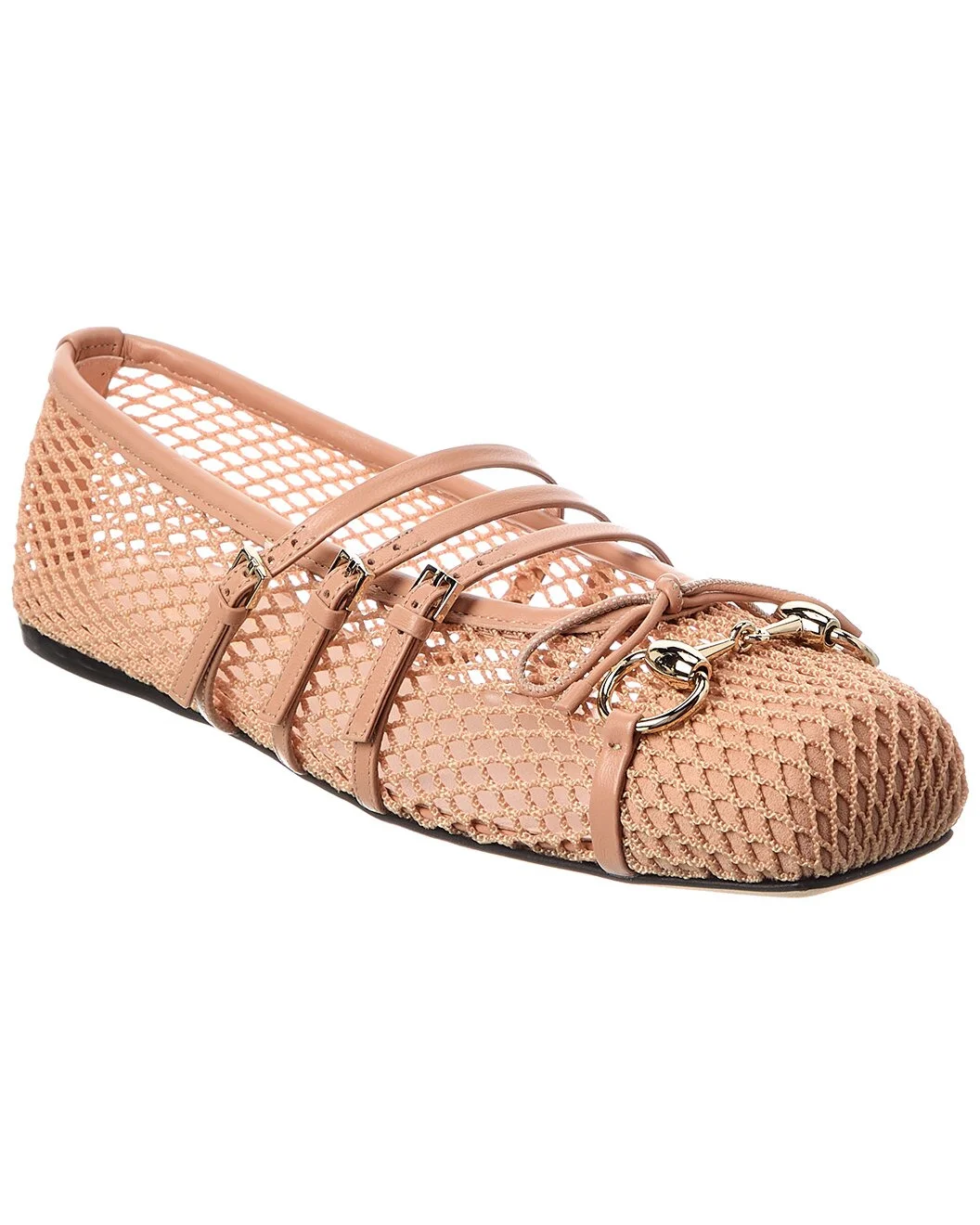 Gucci Horsebit Mesh & Leather Ballet Flat - 1