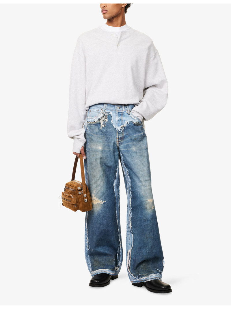 Acne Studios 1981 L’oeil Skeleton Wide-Leg Denim Jeans outlook