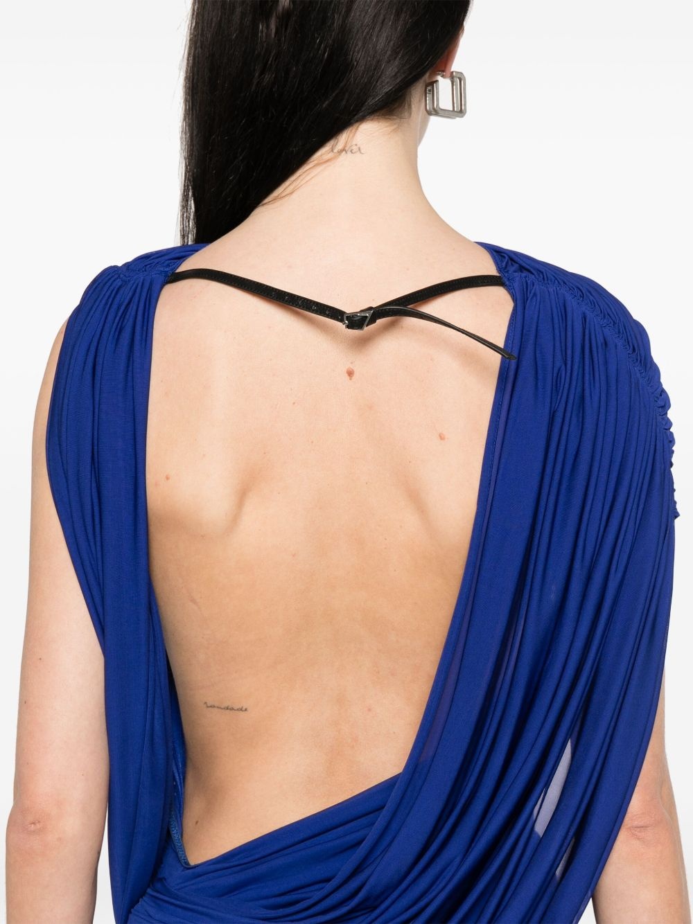 draped backless gown - 5