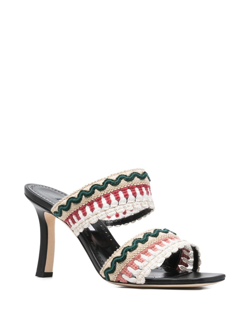 Manolo Blahnik 95mm Mabecomu woven sandals outlook