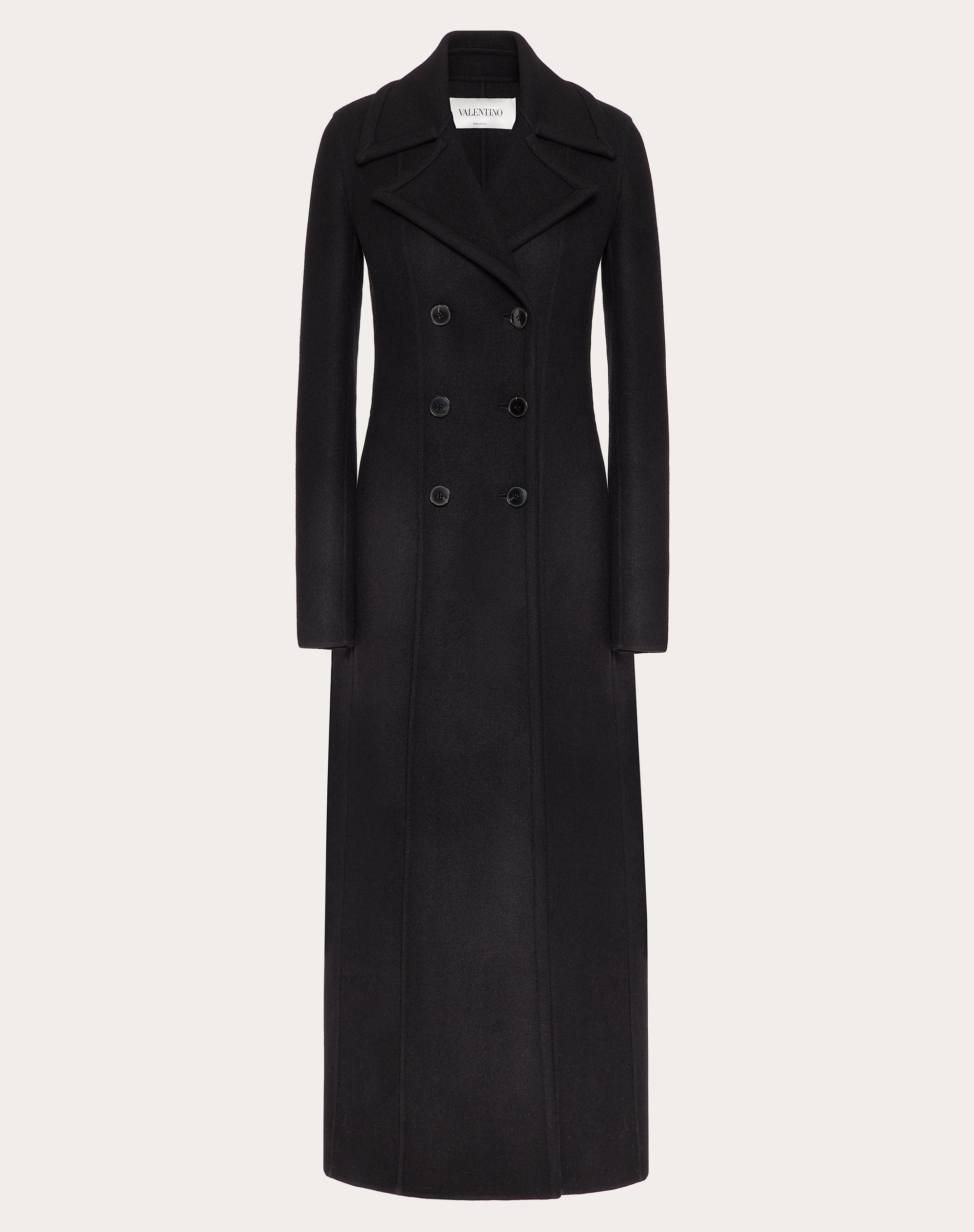 DIAGONAL DOUBLE WOOL LONG COAT - 1