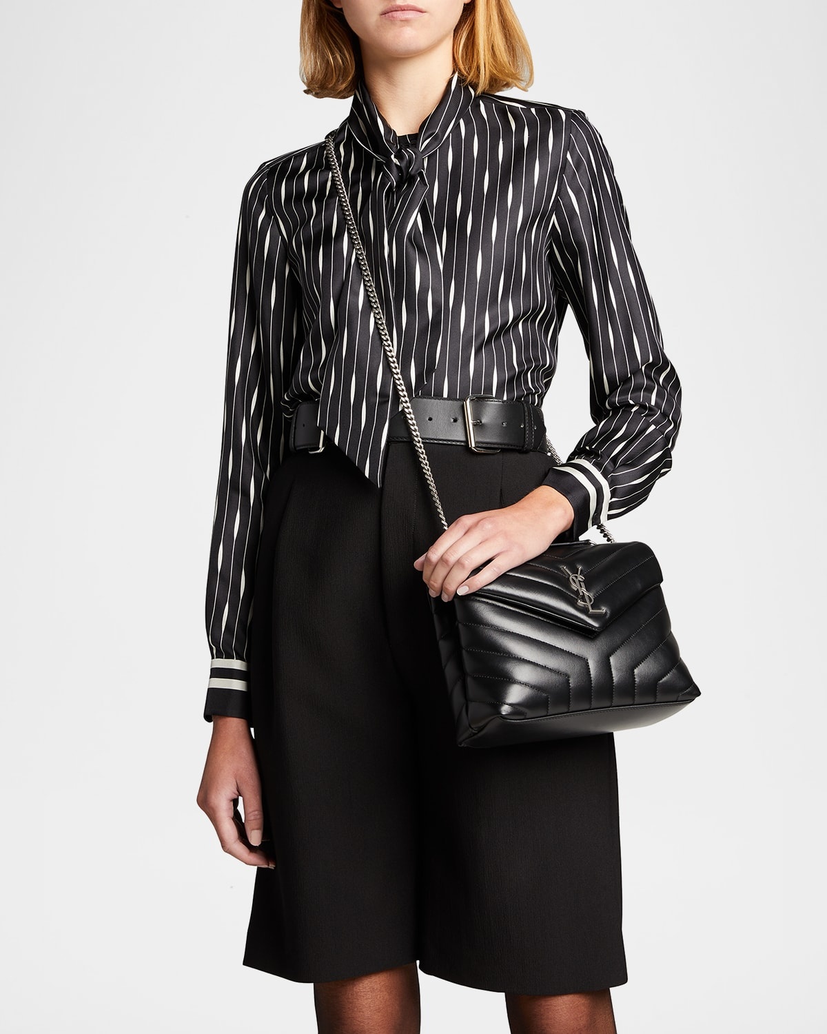 Loulou Small YSL Shoulder Bag in Quilted Leather - 3