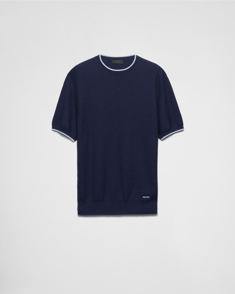Short-sleeved silk and cotton sweater 1