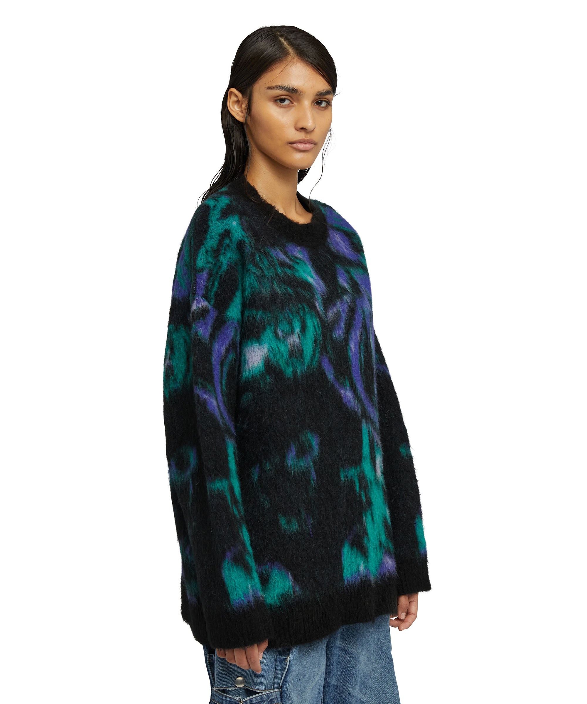 Rounded-collar sweater with "Magma" print - 4