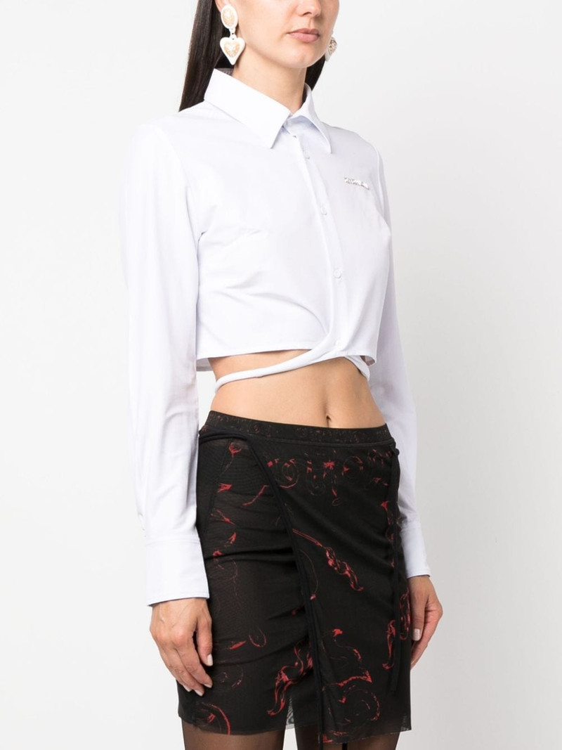 logo-lettering cropped shirt 3
